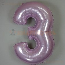 Шар (40''/102 см) Цифра, 3, Розовый
